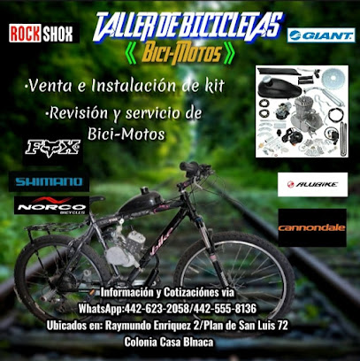 Dirección, horario, teléfono y opiniones de Taller de Bicis y Bici Motos Casa Blanca en Querétaro